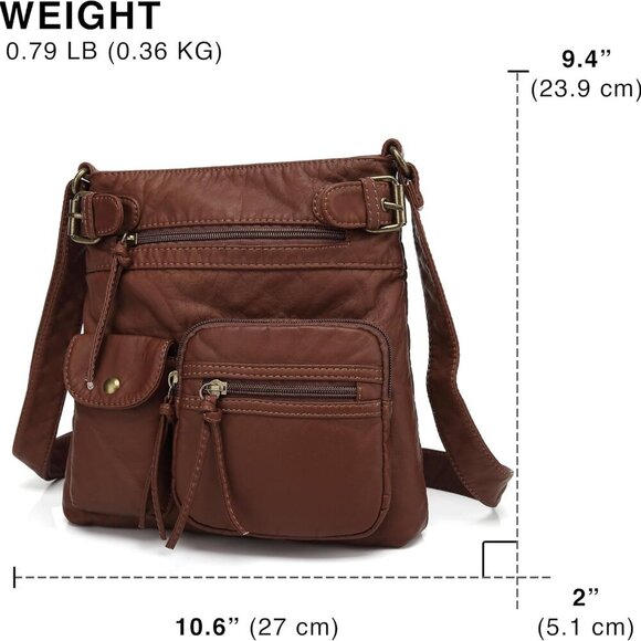 Crossbody Bags for Women Purses and Handbags Multi Pocket Shoulder Bag Faux Leat - Picture 3 of 8
